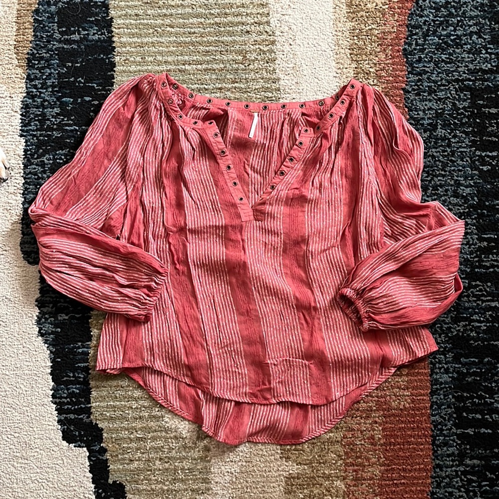 NWT Free People Peasant Top beautiful spring/summer color!